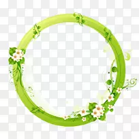 模板adobe插画计算机文件-绿色圆圈上的花朵-空若网 模板adobe插画计算机文件-绿色圆圈上的花朵-空若网