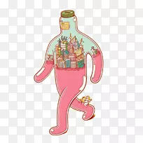 意境艺术插画-瓶城-空若网 意境艺术插画-瓶城-空若网