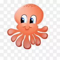 章鱼卡通画-可爱的卡通画橙色章鱼-空若网 章鱼卡通画-可爱的卡通画橙色章鱼-空若网