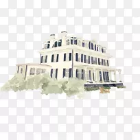 南伍德地产建筑水彩画河流水彩画-空若网 南伍德地产建筑水彩画河流水彩画-空若网