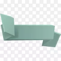 长方形手绘绿丝带卷轴-空若网 长方形手绘绿丝带卷轴-空若网