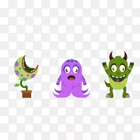 怪物卡通可爱的小动物-空若网 怪物卡通可爱的小动物-空若网