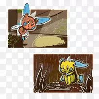 卡通动物-雨天-空若网 卡通动物-雨天-空若网