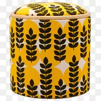 奥斯曼沙发凳图案-橙色叶子黑色沙发凳子-空若网 奥斯曼沙发凳图案-橙色叶子黑色沙发凳子-空若网