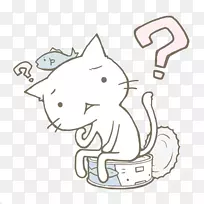 卡通动画贴纸-罐头鱼猫坐在发呆-空若网 卡通动画贴纸-罐头鱼猫坐在发呆-空若网
