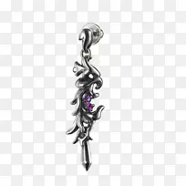 耳环魅力和吊坠,身体珠宝,银-银-空若网 耳环魅力和吊坠,身体珠宝,银-银-空若网