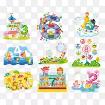 数字儿童卡通-彩色图标-空若网 数字儿童卡通-彩色图标-空若网