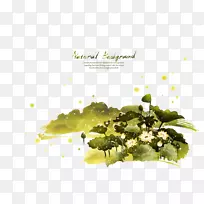 水彩画下载插图-手绘莲花背景-空若网 水彩画下载插图-手绘莲花背景-空若网