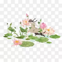 游泳池图标-卡通莲花池-空若网 游泳池图标-卡通莲花池-空若网