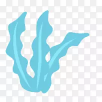 海洋生物剪辑艺术-蓝色卡通水草-空若网 海洋生物剪辑艺术-蓝色卡通水草-空若网