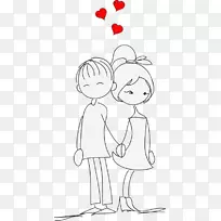 黑白爱情剪贴画-卡通情侣画-空若网 黑白爱情剪贴画-卡通情侣画-空若网