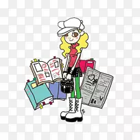 安娜·弗兰克劳动漫画报纸插图-女孩和书籍-空若网 安娜·弗兰克劳动漫画报纸插图-女孩和书籍-空若网