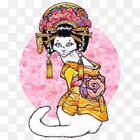 艺妓猫夹艺术设计-空若网 艺妓猫夹艺术设计-空若网