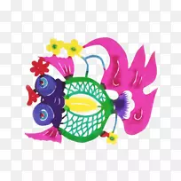 纸剪影水彩画素描剪影金鱼-空若网 纸剪影水彩画素描剪影金鱼-空若网