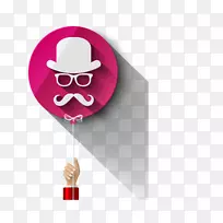 Adobe插画-红色男人气球-空若网 Adobe插画-红色男人气球-空若网