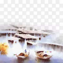 江南水彩画水墨画-空若网 江南水彩画水墨画-空若网
