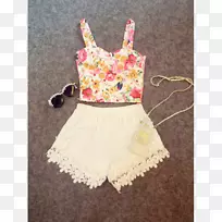 休闲装上衣短裤裤子意大利面条带-花阿祖尔-空若网 休闲装上衣短裤裤子意大利面条带-花阿祖尔-空若网