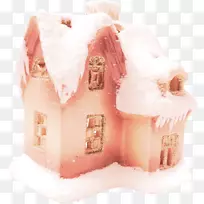 雪花剪贴画-橙色雪屋-空若网 雪花剪贴画-橙色雪屋-空若网