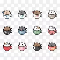 咖啡茶咖啡厅猫画手绘卡通猫杯-空若网 咖啡茶咖啡厅猫画手绘卡通猫杯-空若网