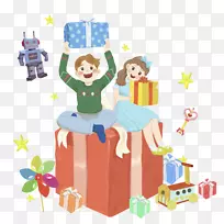 儿童礼品剪贴画-快乐的孩子-空若网 儿童礼品剪贴画-快乐的孩子-空若网