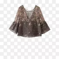袖上衣花边衬衫-布-空若网 袖上衣花边衬衫-布-空若网