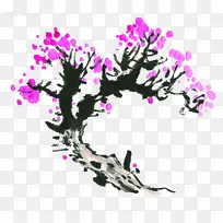 水彩画画水墨画梅花水彩画-空若网 水彩画画水墨画梅花水彩画-空若网
