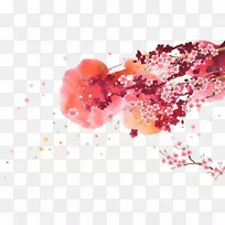 水彩画-水彩画梅花-空若网 水彩画-水彩画梅花-空若网