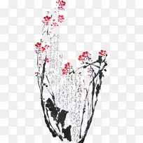 水彩画水墨画剪贴画.水墨画梅花-空若网 水彩画水墨画剪贴画.水墨画梅花-空若网