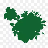 剪影花卉剪贴画-绿色装饰花剪影-空若网 剪影花卉剪贴画-绿色装饰花剪影-空若网