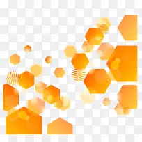 抽象艺术橙色六边形-橙色半透明图案透明背景材料-空若网 抽象艺术橙色六边形-橙色半透明图案透明背景材料-空若网
