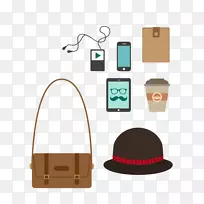 时尚插画.帽子手机-空若网 时尚插画.帽子手机-空若网