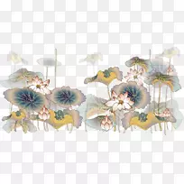 淡叶花插画-中式水墨莲花-空若网 淡叶花插画-中式水墨莲花-空若网