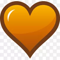 心橙色可伸缩图形剪辑艺术.心书剪贴画-空若网 心橙色可伸缩图形剪辑艺术.心书剪贴画-空若网