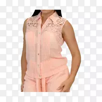 无袖衬衫上衣-空若网 无袖衬衫上衣-空若网