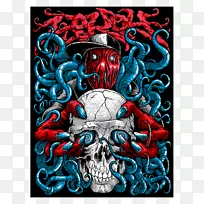 艺术头骨电蓝色字体-头骨-空若网 艺术头骨电蓝色字体-头骨-空若网