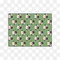 绿色长方形垫子-蓝色格子-空若网 绿色长方形垫子-蓝色格子-空若网