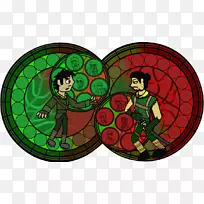 卡通扇子艺术彩绘玻璃职责:僵尸-Takeo-空若网 卡通扇子艺术彩绘玻璃职责:僵尸-Takeo-空若网