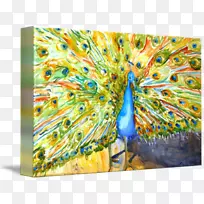 现代艺术水彩画抽象艺术水彩画孔雀-空若网 现代艺术水彩画抽象艺术水彩画孔雀-空若网