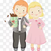 卡通插画-快乐的恋人-空若网 卡通插画-快乐的恋人-空若网