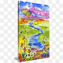 水彩画现代艺术丙烯酸涂料油墨水彩画-空若网 水彩画现代艺术丙烯酸涂料油墨水彩画-空若网