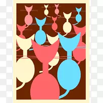 猫画生日剪贴画-生日海报免费-空若网 猫画生日剪贴画-生日海报免费-空若网