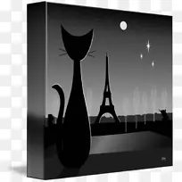艾菲尔铁塔猫艺术画布-埃菲尔铁塔-空若网 艾菲尔铁塔猫艺术画布-埃菲尔铁塔-空若网