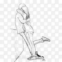 画爱情拥抱素描-情侣-空若网 画爱情拥抱素描-情侣-空若网