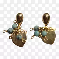 耳环绿松石金珠宝首饰.黄金-空若网 耳环绿松石金珠宝首饰.黄金-空若网