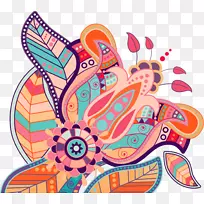 视觉艺术剪贴画-橙色复古图案-空若网 视觉艺术剪贴画-橙色复古图案-空若网