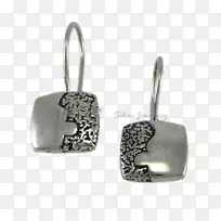 耳环银长方形银-空若网 耳环银长方形银-空若网