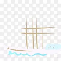 设计师水彩画.手绘蓝色船-空若网 设计师水彩画.手绘蓝色船-空若网