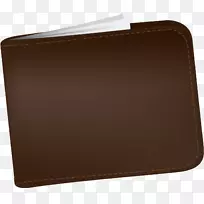 皮夹皮革长方形棕色简单钱包-空若网 皮夹皮革长方形棕色简单钱包-空若网