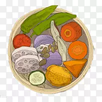 蔬菜素食料理甜椒手绘蔬菜-空若网 蔬菜素食料理甜椒手绘蔬菜-空若网