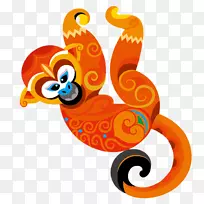 猴子动画剪辑-橙色卡通猴子-空若网 猴子动画剪辑-橙色卡通猴子-空若网